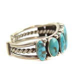 Navajo Turquoise and Silver Bracelet c. 1950-60s, size 7 (J9962)3