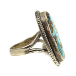 Bessie Tanger - Navajo Turquoise and Silver Ring c. 1950-60s, size 7