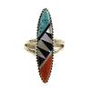 Nickoles Martinez - Zuni Multi-Stone Inlay and Silver Ring c. 1960s, size 6