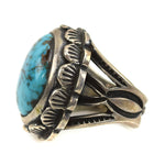 Tom Weahkee - Zuni Turquoise and Silver Ring c. 1960s, Size 7.5 (J9976)
