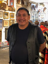 John K. Aguilar - Santo Domingo (Kewa) Contemporary Silver Hook Lacrosse Earrings, 3" length (J12022)