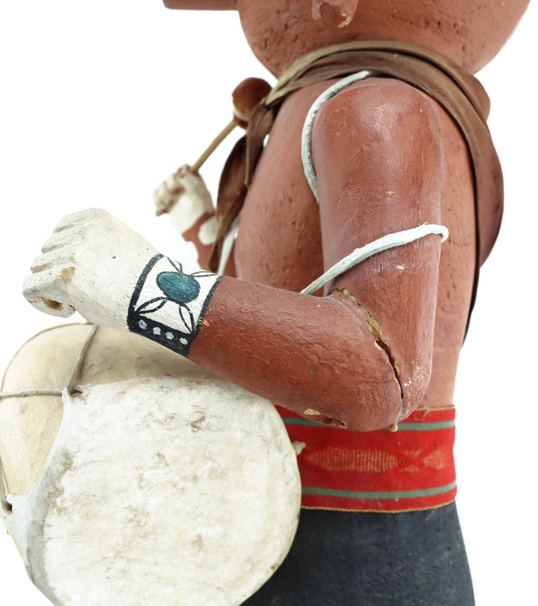 Hopi Large Mudhead Kachina with Drum c. 1940-50s, 36" x 14" x 11" (K1634-018) 6