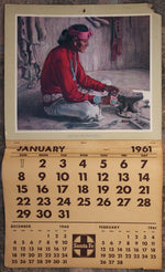 SOLD E. Martin Hennings (1886-1956) - Navajo Silversmith - Santa Fe Railway Calendar Print
