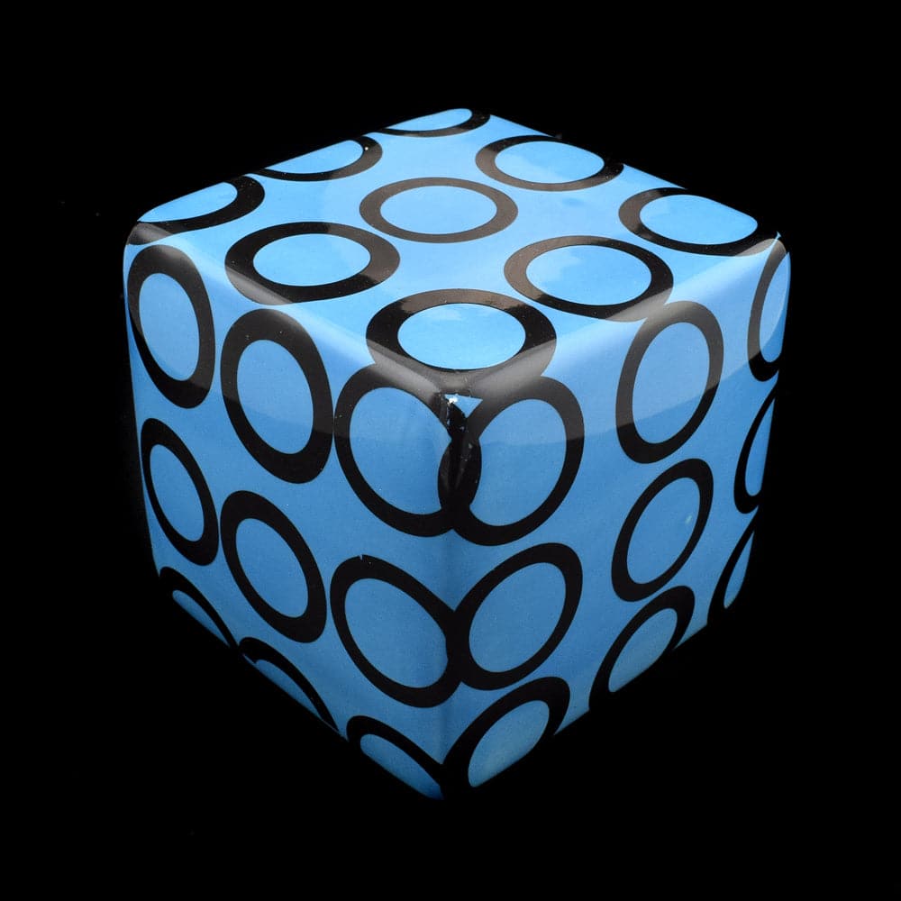 Kaiser Suidan - Blue Porcelain Cube with Circular Patterns
