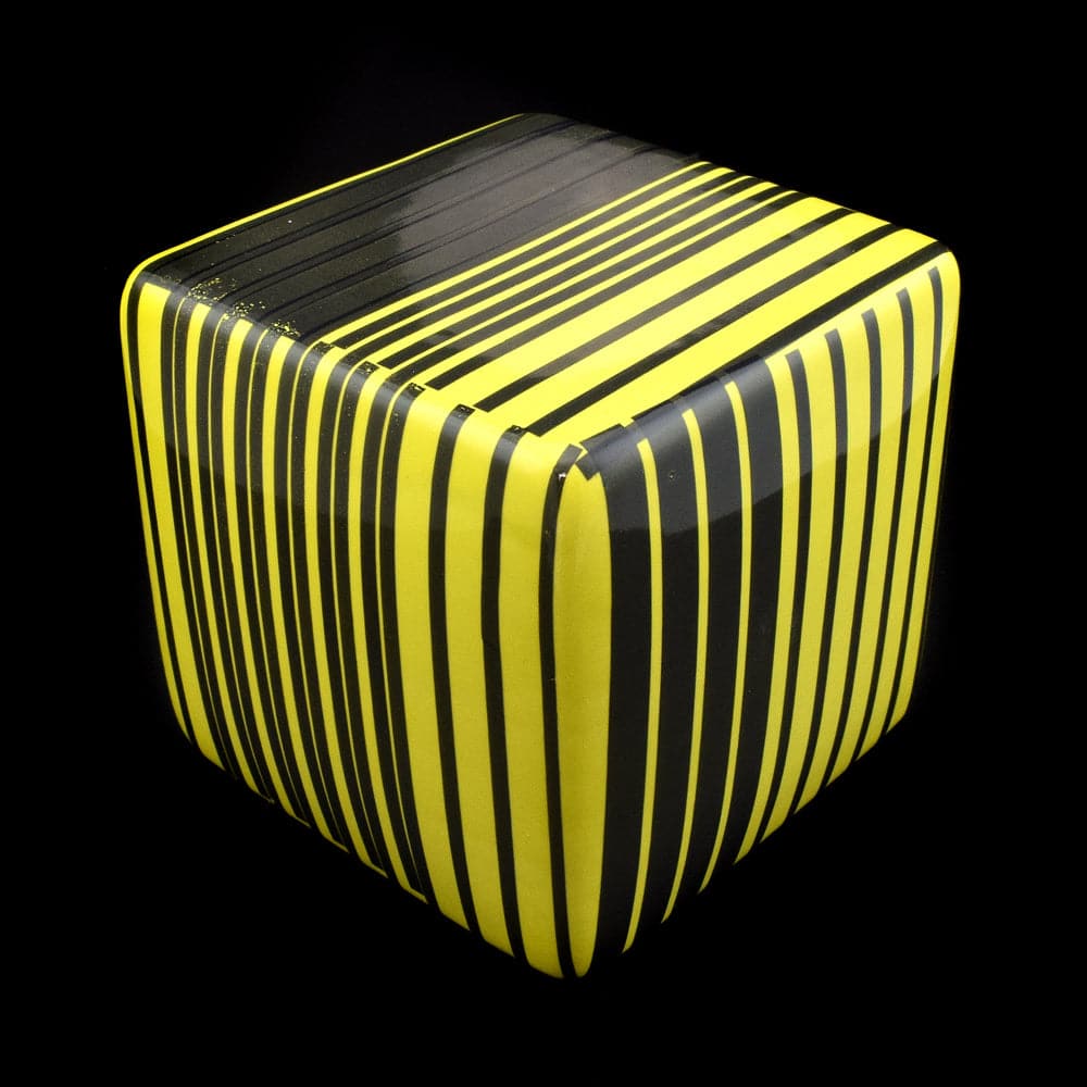 Kaiser Suidan - Yellow and Black Striped Porcelain Cube