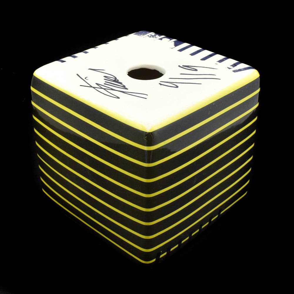 Kaiser Suidan - Yellow and Black Striped Porcelain Cube