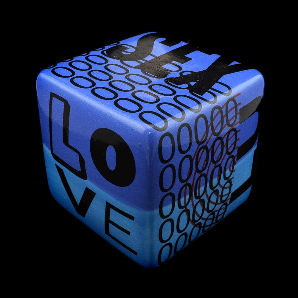 Kaiser Suidan - Blue "LOVE and SEX" Porcelain Cube
