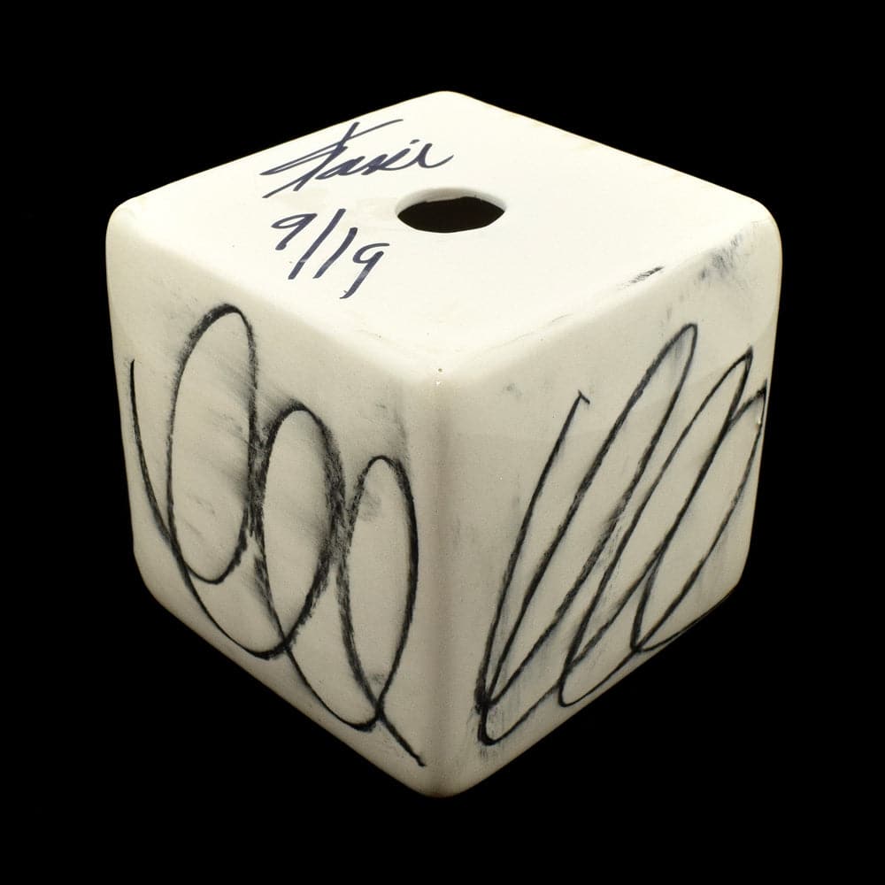 Kaiser Suidan - Black and White Scribbles Porcelain Cube 1
