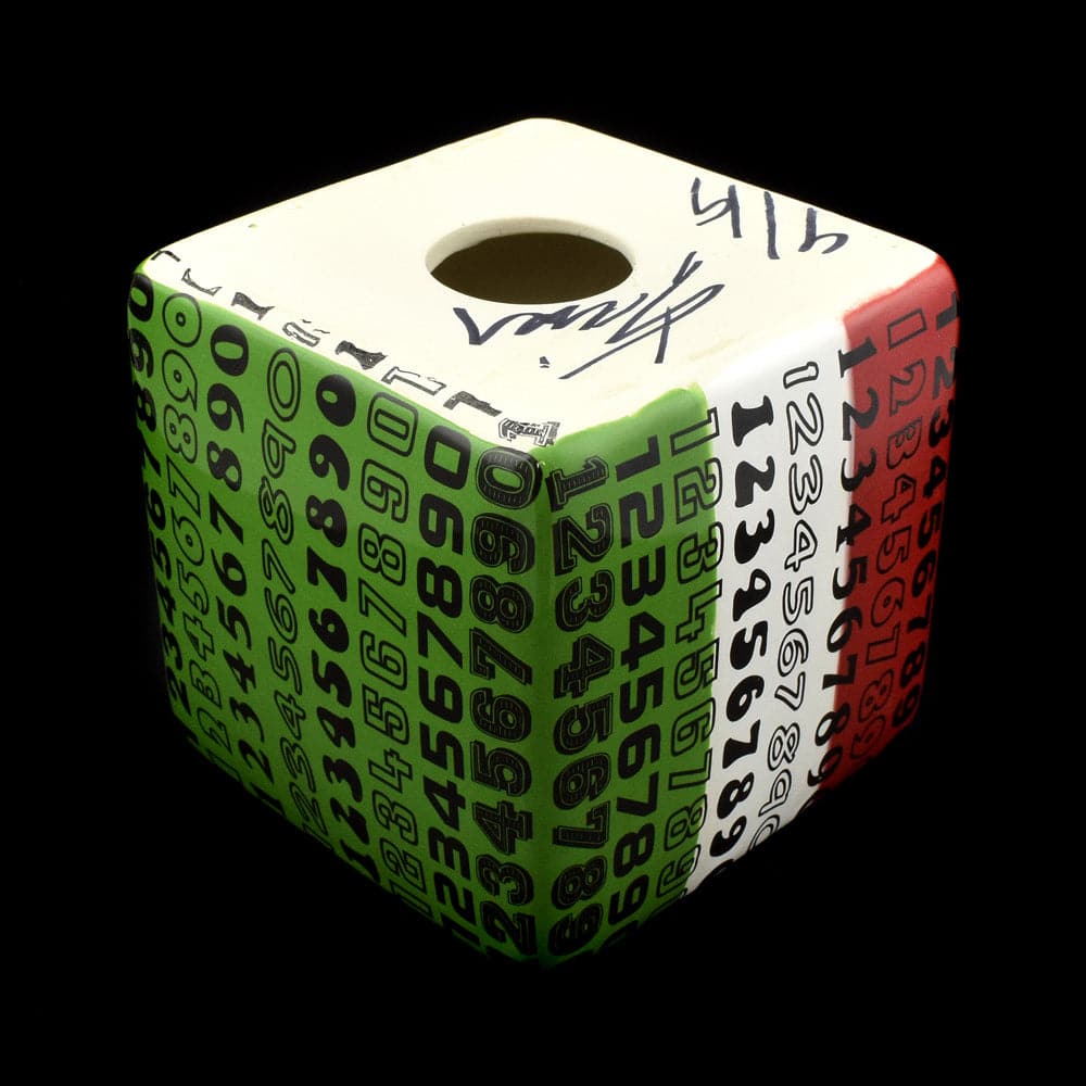 Kaiser Suidan - Green, White, and Red Porcelain Numbers Cube