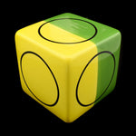 Kaiser Suidan - Green and Yellow Porcelain Cube with Circular Design

