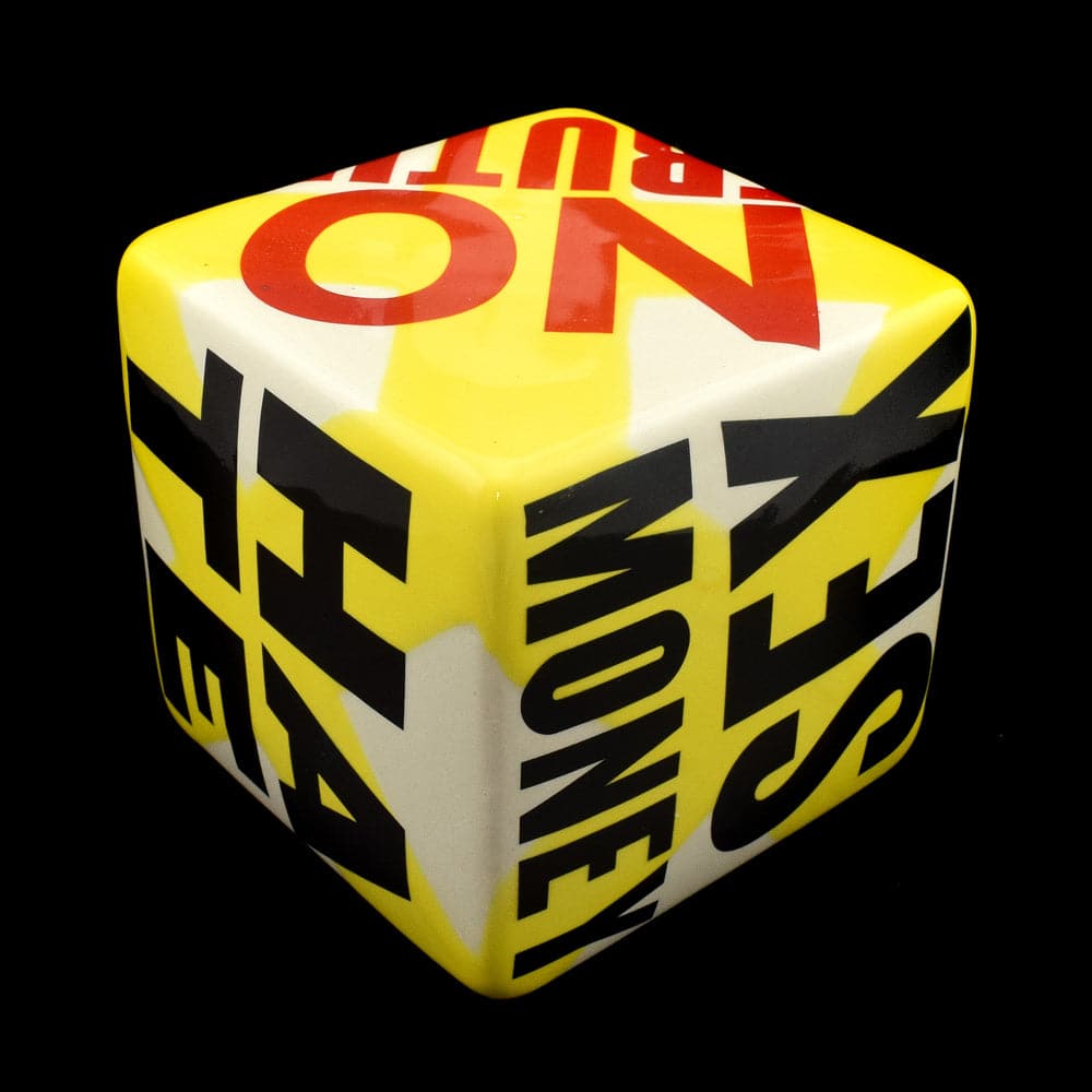 Kaiser Suidan - Yellow Porcelain Word Collage Cube
