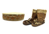 Alaskan Child's Leather Moccasins and Leather and Wooden Drum c. 1900s (M1763)
