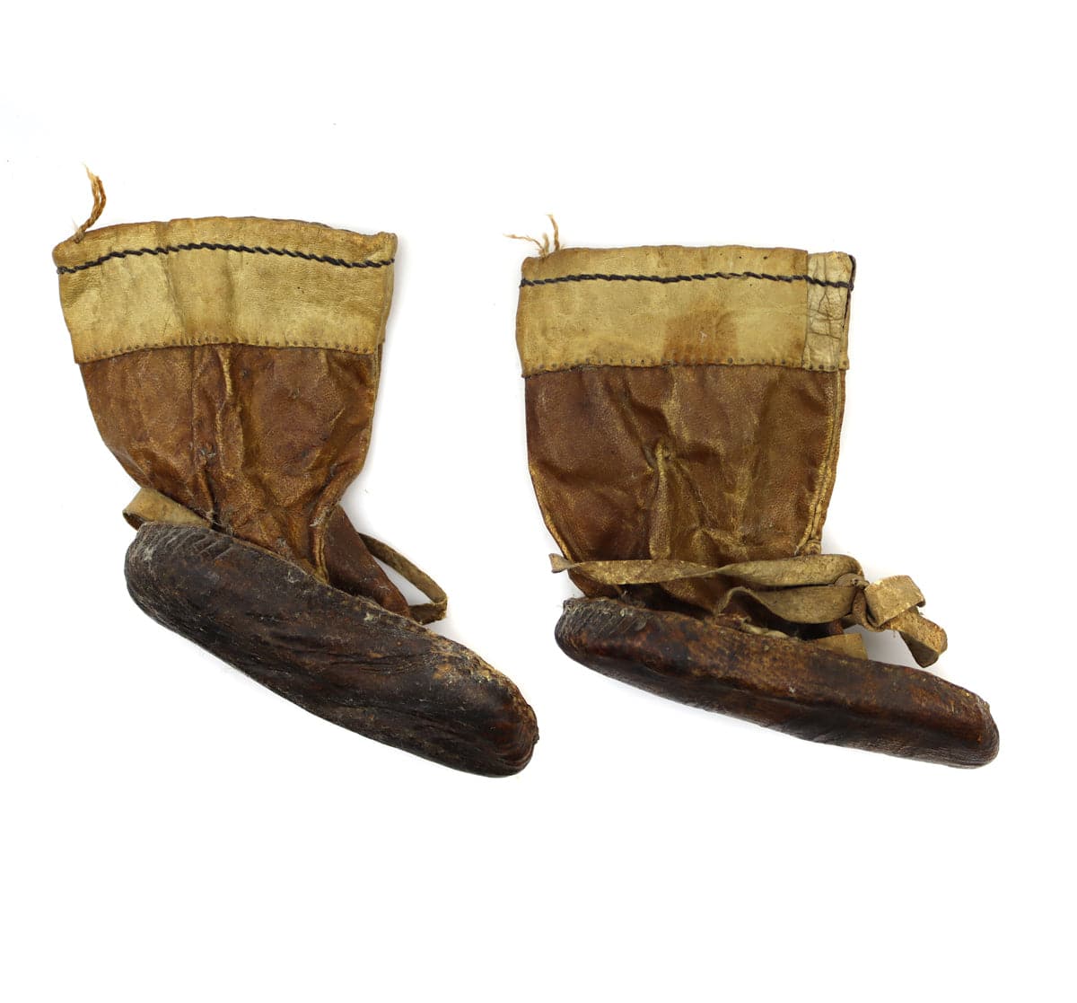 Alaskan Child's Leather Moccasins and Leather and Wooden Drum c. 1900s (M1763) 15
