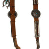 Navajo Leather Horse Bridle with Turquoise and Silver Naja Pendant and Conchos c. 1920s, 92" x 6.75" x 1.25" (M1870) 2