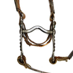 Navajo Leather Horse Bridle with Turquoise and Silver Naja Pendant and Conchos c. 1920s, 92" x 6.75" x 1.25" (M1870) 3