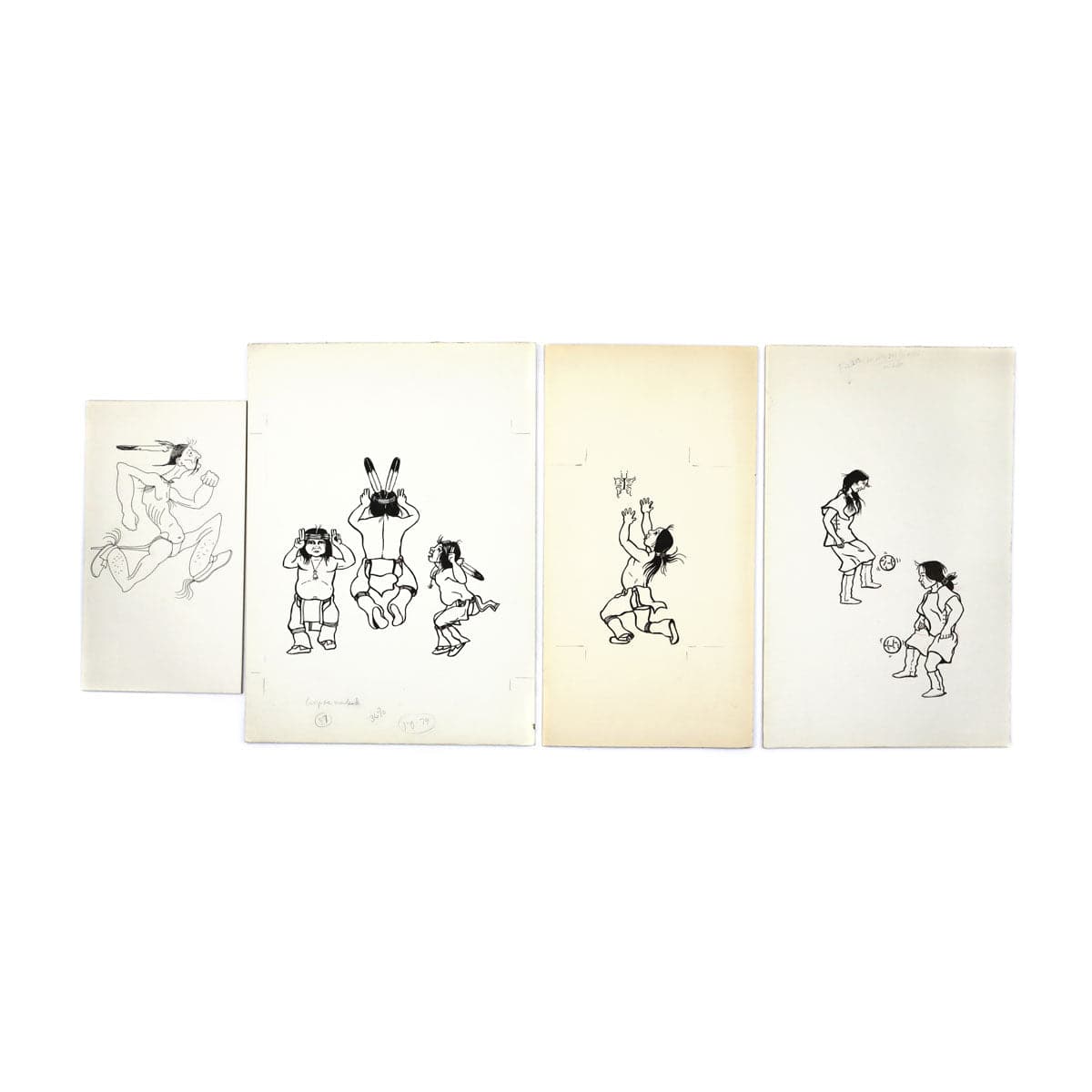Group of 56 Original Kiowa Drawings, 120 Anko Calendar Drawings, and 13 Vinyl Records of Songs Arranged and Sung by Various Singers of the Southern and Northern Plains Tribes (M90218C-0621-001)8