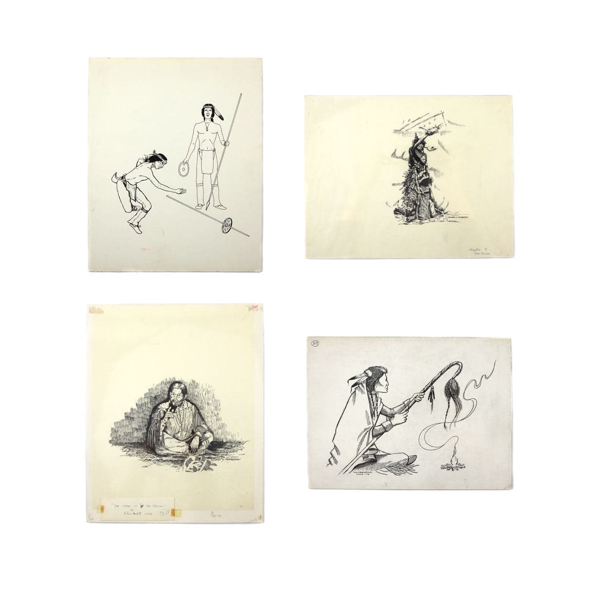 Group of 56 Original Kiowa Drawings, 120 Anko Calendar Drawings, and 13 Vinyl Records of Songs Arranged and Sung by Various Singers of the Southern and Northern Plains Tribes (M90218C-0621-001)15