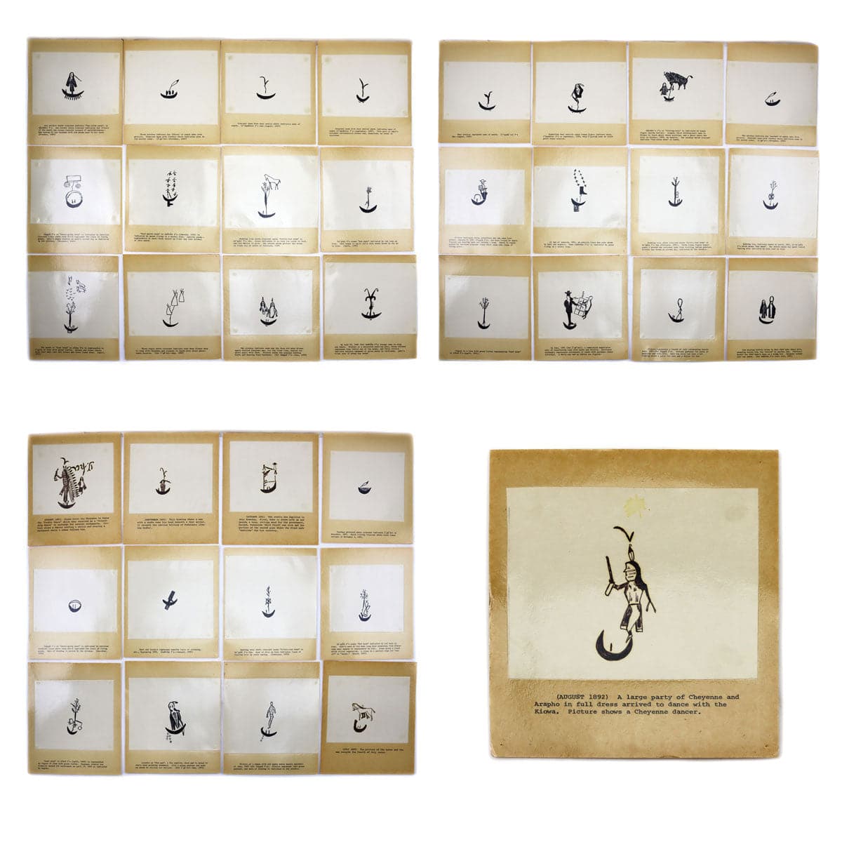 Group of 56 Original Kiowa Drawings, 120 Anko Calendar Drawings, and 13 Vinyl Records of Songs Arranged and Sung by Various Singers of the Southern and Northern Plains Tribes (M90218C-0621-001)20