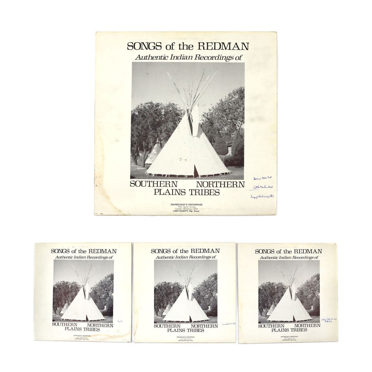 Group of 56 Original Kiowa Drawings, 120 Anko Calendar Drawings, and 13 Vinyl Records of Songs Arranged and Sung by Various Singers of the Southern and Northern Plains Tribes (M90218C-0621-001)23