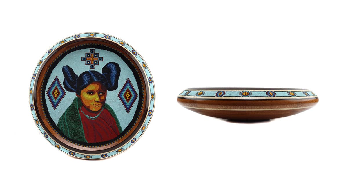 
Marilyn Endres and Eucled Moore - Beaded Wooden Bowl, 6" x 22" (M90572-1122-001)