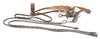 Navajo Silver and Leather Horse Headstall with Braided Leather Reins, c. 1950s, 34" x 6" x 7.5" (M90607A-0717-004)