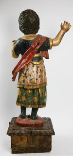 San Miguel Bulto Dressed as Mexican Patron - Mexico, c. 1750s, 27" x 12.5" x 9.5"