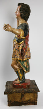 San Miguel Bulto Dressed as Mexican Patron - Mexico, c. 1750s, 27" x 12.5" x 9.5"