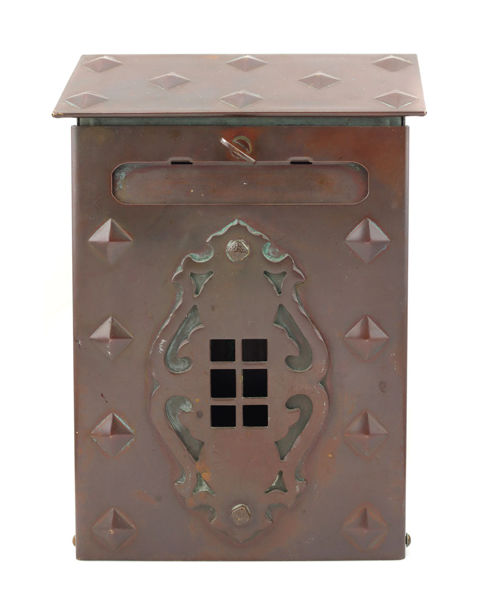 Vintage Copper Mailbox from The Arts and Crafts Movement, 10" x 7" x 3" (M1866)
