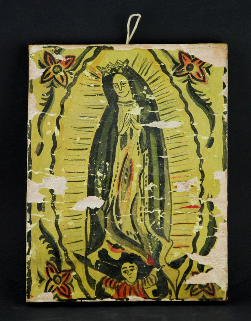 J. A. Sanchez - Nuestra Senora de Guadalupe Retablo, 1938, 10.5" x 8.25" (M91924-029-105)
