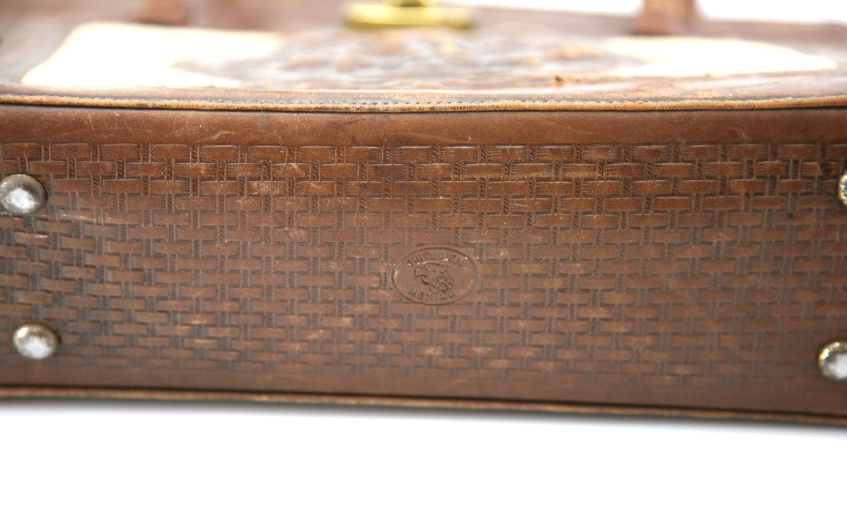 Vintage Leather Purse with Eagle Design