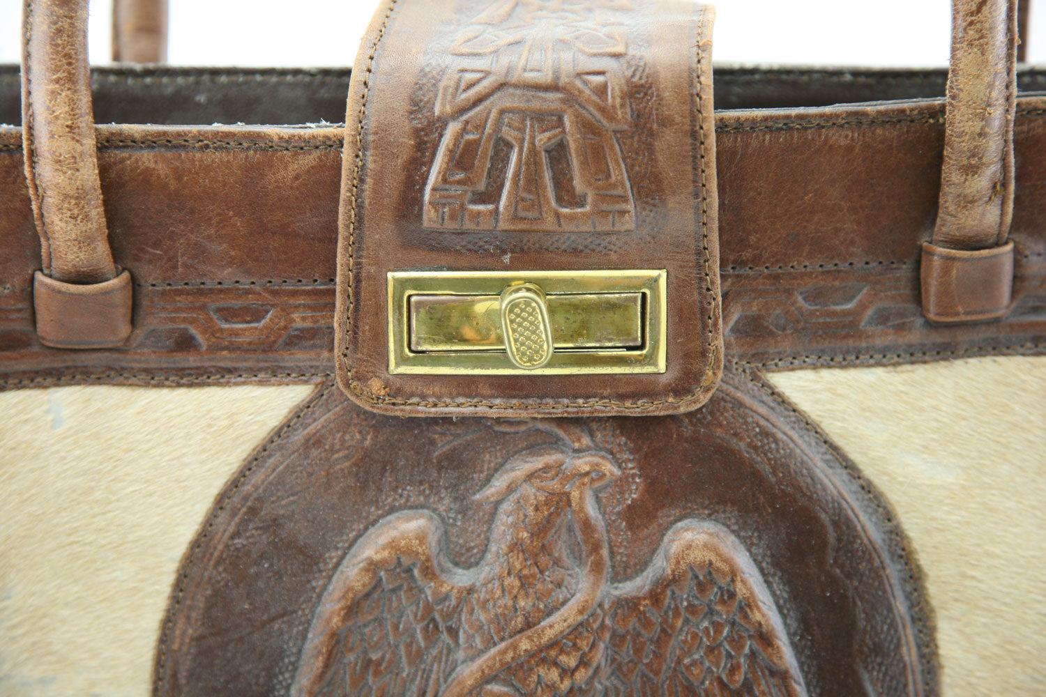 Vintage Leather Purse with Eagle Design
