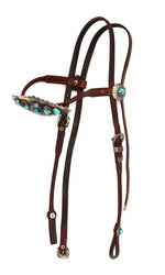 Navajo Leather, Turquoise, and Silver Horse Bridle c. 1930-40s, 37" x 15" (M91926B-1121-002)2