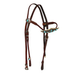 Navajo Leather, Turquoise, and Silver Horse Bridle c. 1930-40s, 37" x 15" (M91926B-1121-002)5