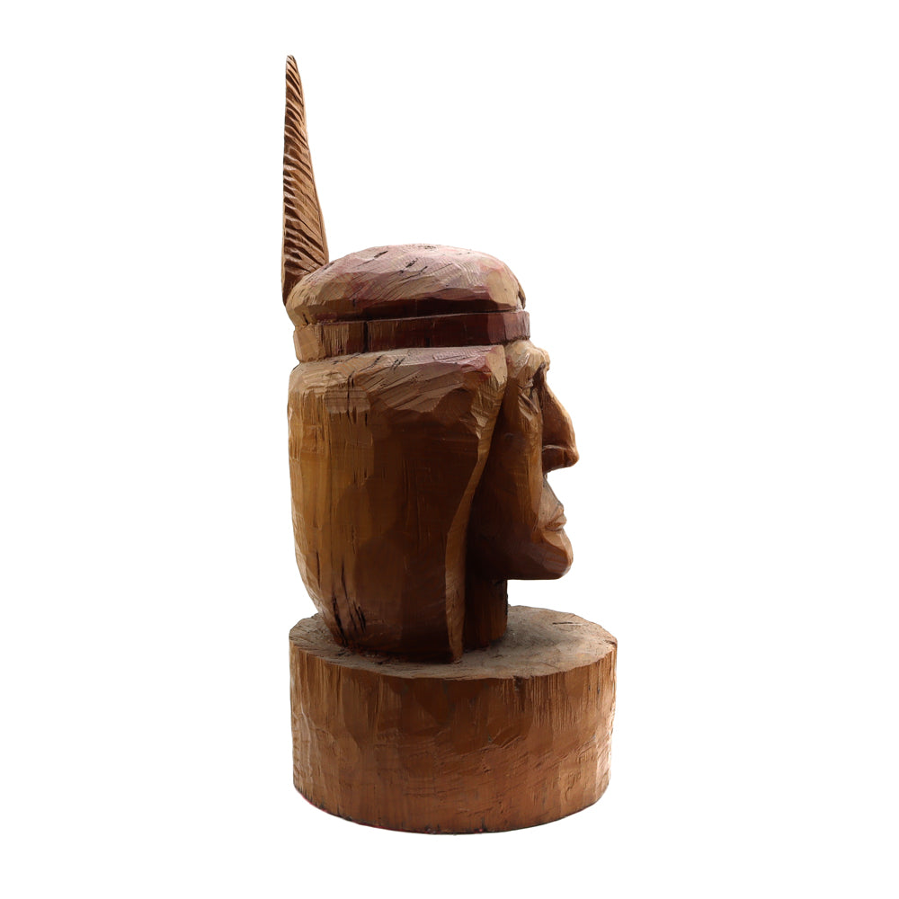 Thelma Finley Smith and Jim Pugh - Carved Wooden Indian Bust 5
