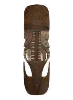 New Guinea Wooden Mask c. 1950-90s, 34.5" x 9.75" x 1" (M92624-0423-007) 1