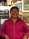Mary C. Aguilar - Santo Domingo (Kewa) Contemporary Multi-Stone Cobble Inlay and Silver Hook Earrings, 2.25" x 1.125" (J12014)