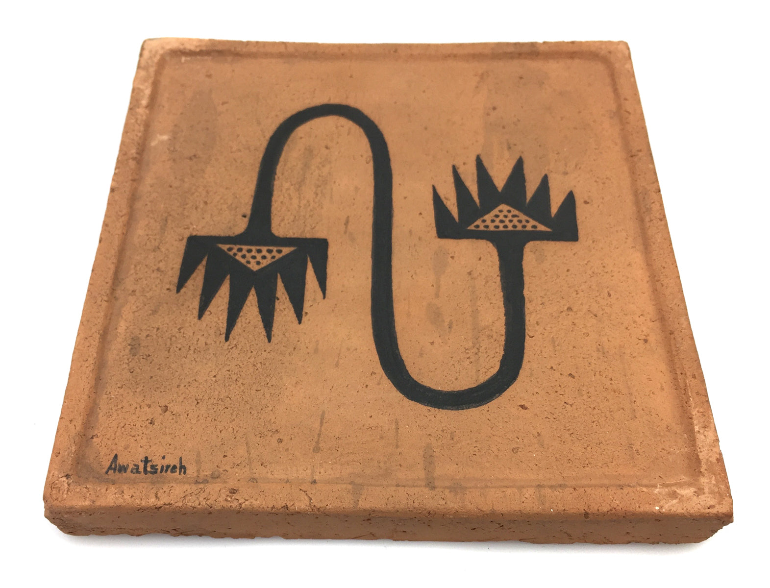 Awa Tsireh (1895-1955) â€“ San Ildefonso Pottery Tile, c. 1920s, 5" x 5" (P3304-CO-70)2
