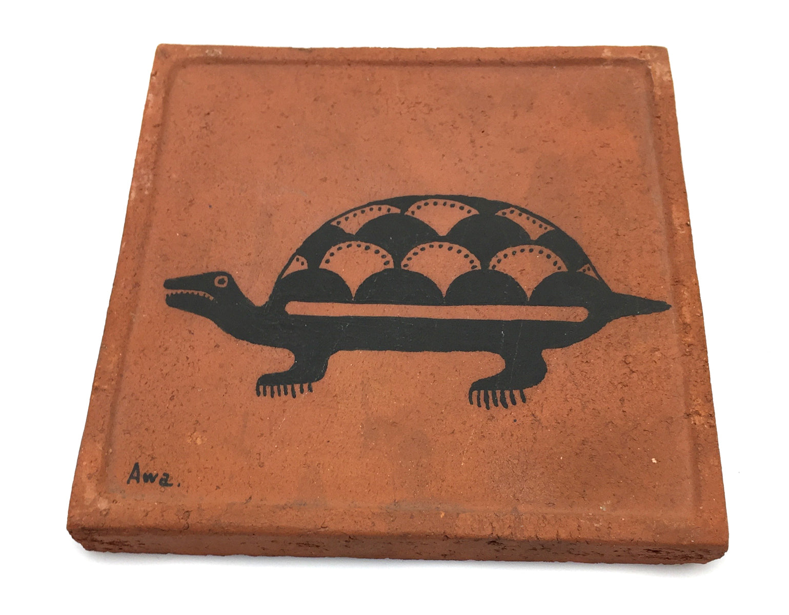Awa Tsireh (1895-1955) â€“ San Ildefonso Pottery Tile with Turtle, c. 1920s, 5" x 5" (P3304-CO-85)2