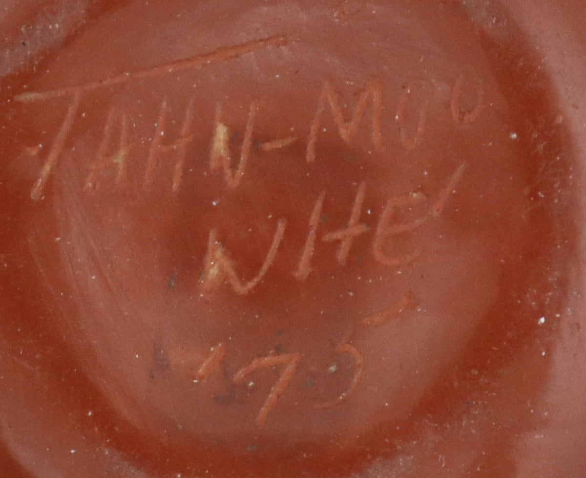 Barbara Gonzales (b. 1943) - San Ildefonso Redware Jar with Carved Design c. 1975, 2.25" x 2.5" (P3363-93)  6

