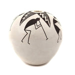 Lucy Lewis (1898-1992) - Acoma Seed Jar with Kokopelli Pictorials c. 1960-70s, 5" x 5" (P3447) 3
