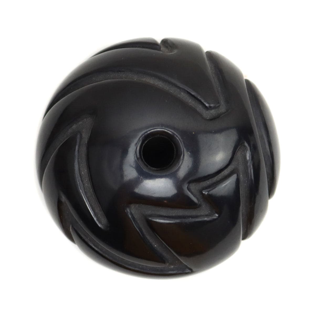 Linda Tafoya (b. 1962) - Santa Clara Miniature Black Jar with Carved Design c. 1989, 2.25" x 2.25" (P3570-026) 3