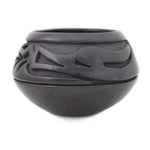 Teresita Naranjo (1919-1999) - Santa Clara Black Bowl with Carved Avanyu Design c. 1970s, 4.75" x 7" (P3570-043)