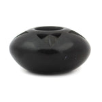 Johanna Herrera - Santa Clara Contemporary Miniature Black Jar with Carved Design, 1.75" x 3" (P3570-054) 3