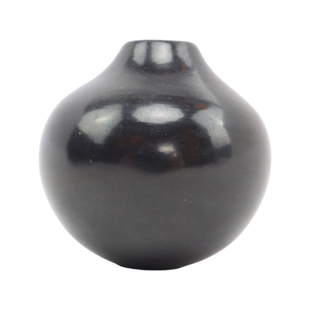 Dolores Curran (b. 1954) - Santa Clara Contemporary Miniature Black Vase, 2" x 2" (P3570-084)