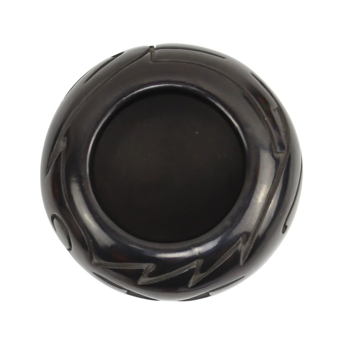 Toni Roller (b. 1935) - Santa Clara Black Jar with Carved Design c. 1976, 3" x 5" (P3570-101) 3