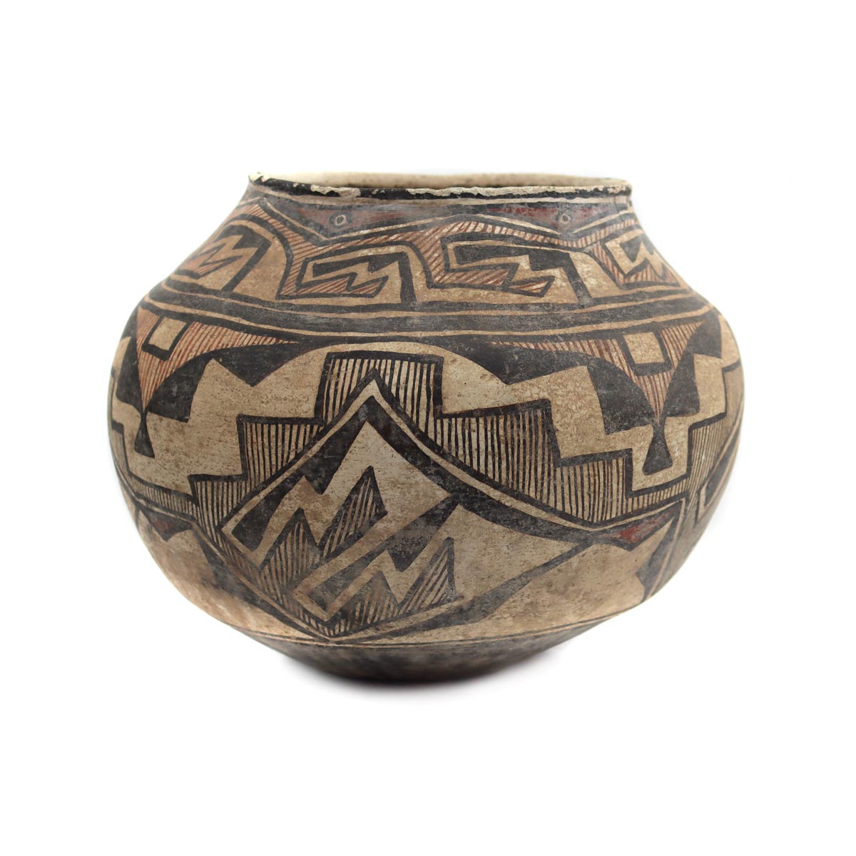 Zuni Polychrome Jar c. 1880-90s, 9.5" x 12.5" (P3644) 2