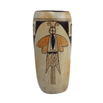 Attributed to Grace Chapella (1874-1980) - Hopi Polychrome Cylinder with Moth Pictorial c. 1930s, 8" x 3.75" (P3686-006)
