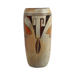 Attributed to Grace Chapella (1874-1980) - Hopi Polychrome Cylinder with Moth Pictorial c. 1930s, 8" x 3.75" (P3686-006)