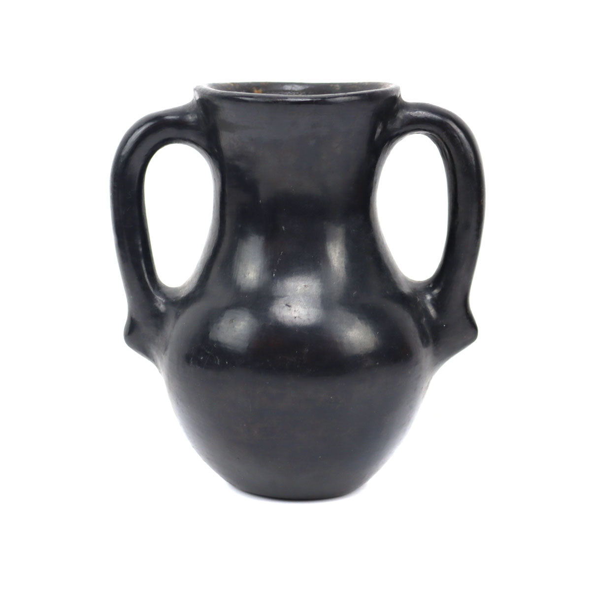 Santa Clara Black Wedding Vase c. 1910s, 6" x 5.5" x 3.5" (P3709) 2