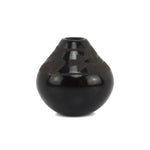 Geri Naranjo - Santa Clara Miniature Micaceous Black on Black Jar with Avanyu Design c. 1980s, 1" x 1.25" (P3745)